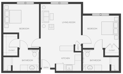 AL-Sugar Maple - Two Bed Two Bath 917 sq. ft. (was The Hawthorne C)