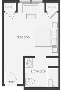 MC_Mulberry - Private Suite One Bath 306 sq. ft. (was The Glendwood E)